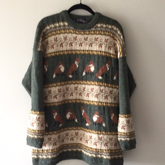 Fox Knit Sweater Large 